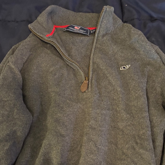 Vineyard Vines Kids Charcoal Zip-Up Sweater - Picture 1 of 5